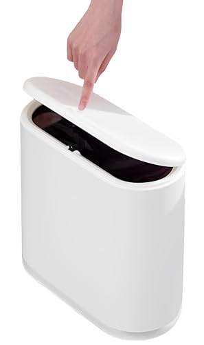10L Rectangular Plastic Trash Can (10L Cream White)
