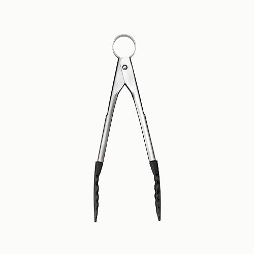 PICCOLO Stainless Steel 7 Inch Silicone Mini Tongs (7" / Black)