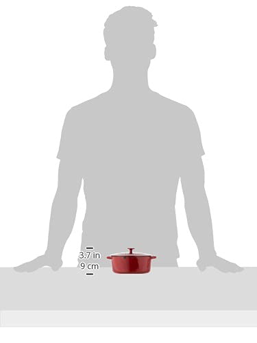 Chef's Classic Enameled Cast Iron Dutch Oven with Lid (Round Casserole / Cardinal Red / 7-Quart)