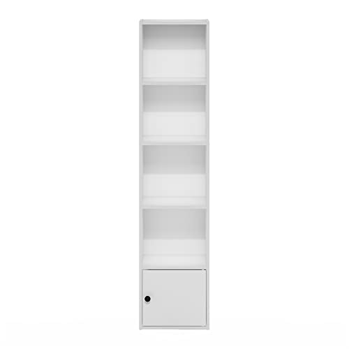 LUDER Book Shelf (White / 5-Cube with Cabinet)