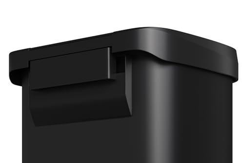 13 gal 50 L Metal Trash Can with Lid (Black / 13.2 Gallons)