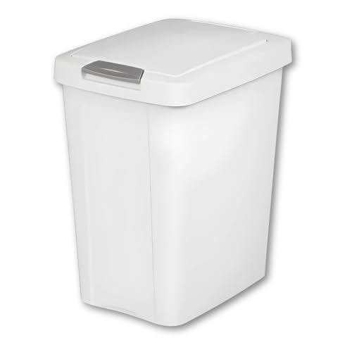 7.5 Gallon White Wastebasket with Touch