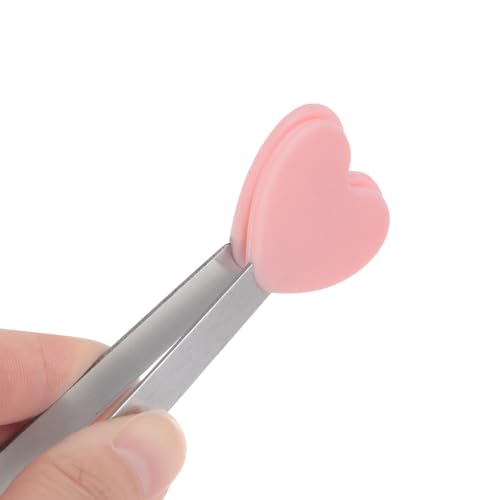 Mini Food Tongs 5.3" Heart Shape Stainless Steel with Silicon Tips Small Cooking Tongs Kitchen Food Tongs Serving Tongs for Cooking Grilling BBQ Barbecue Kitchen (Pink)