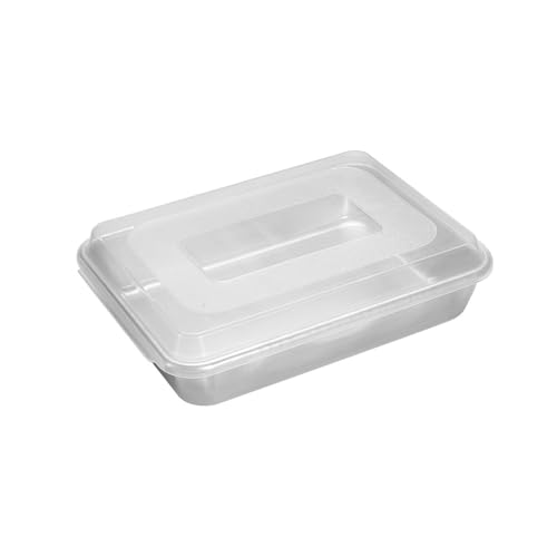 Natural Aluminum Commercial Cake Pan with Lid (9 x 13 / Rectangle Pan with Lid)