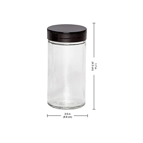 5244227 Empty Jars With Black Cap (Set of 12 / Black)