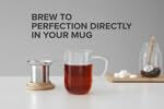 VIVA Minima Eva Glass Tea Cup with Infuser and Lid (Hazy Blue)