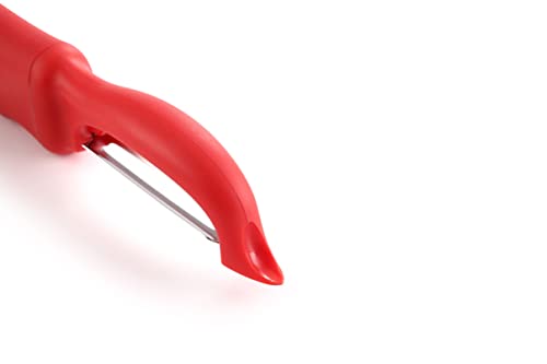 Swivel Vegetable Peeler with Ergonomic Handle (Red)