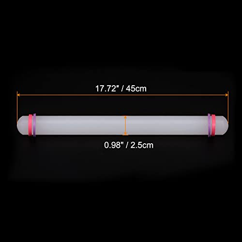 Fondant Rolling Pin 18 Inch x 0.98 Inch Adjustable Guide Rings Non (18 Inch x 0.98 Inch)