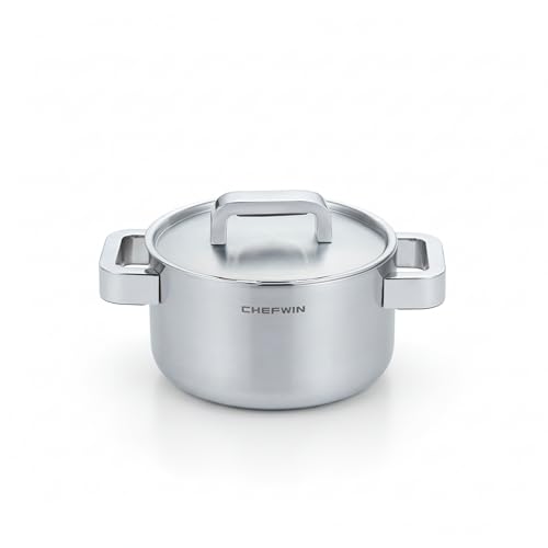 316 Stainless Steel 1.9 Quart Durable Sauce Pot with Lid Casserole
