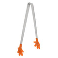 Mini Food Tongs 5.67" Hand Shape Stainless Steel with Silicon Tips Small Cooking Tongs Kitchen Food Tongs Serving Tongs for Cooking Grilling BBQ Barbecue Kitchen (Orange)