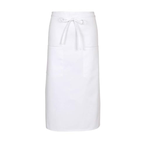 Two Pocket Full Length Bistro Apron (One Size / White)