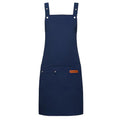 Chef Apron Bib Apron with 2 Large Pockets Adjustable Neck Strap Kitchen Apron Cooking Apron Stripes Baking Apron (Hyacinthine)