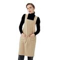Cotton Linen Cross Back Aprons Solid Color Unisex Pinafore Vintage Apron Japanese Style with 2 Pockets for Kitchen Cooking Baking Painting Gardening Cleaning for Women Men (Beige)
