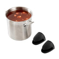 2 Piece Oven Mitt Gloves Set 1 Case of 4.33 x 3.5 Inch Silicone Pot Holders (Black / Pot Holder)