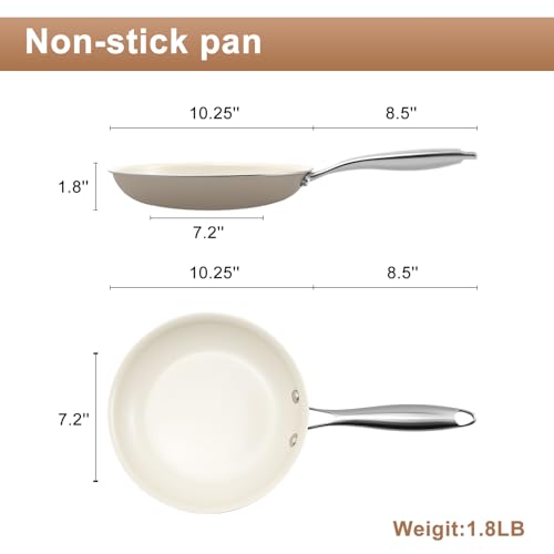 11 Inch Ceramic Nonstick Frying Pan with lid Skillet (11 inch with lid)