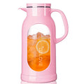 68 oz 2 Liter Glass Pitcher with Shatterproof Shell (Pink)