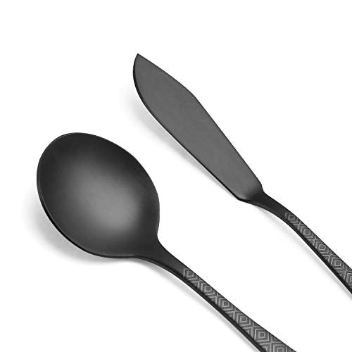 Matte Black Serving Set (Diamond / 5-Piece)