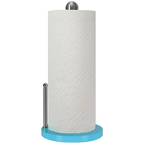 Paper Towel Holder Countertop with Weighted Base (Turquoise)
