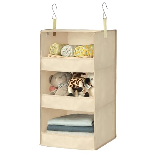 3 Shelf Hanging Closet Organizer (3-shelf Khaki / 1-Pack)