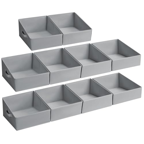 Closet Storage Bins 10 Pack (Gray / 10 Bins 11.4"x11.4"x7.8")
