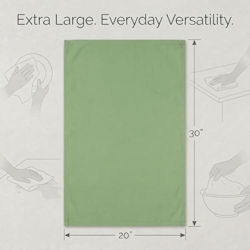 Kitchen Towels Cotton Dish Towels 20”x30” (20" x 30" (Set of 6) / 129 Green)