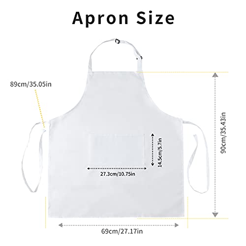 2 Pack Adjustable Bib Apron (Polyester-white)