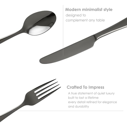 Silverware Set for 6 (Matte Black / 30 - Piece)