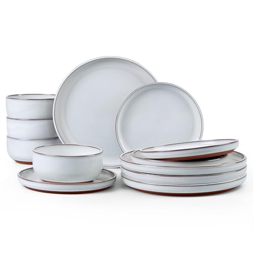 Stoneware Dinnerware Sets for 4 (Glacier White / Service for 4)