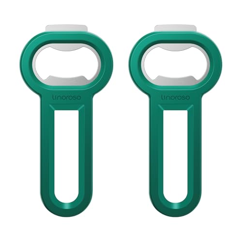 Magnetic Bottle Opener Pop Can Opener for Refrigerator (Green-2 Pack)