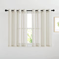 Kitchen Curtains Linen Burlap Drapes for Bedroom (52"W x 45"L (Pack of 2) / Natural)