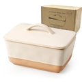Ceramic Butter Dish with Lid for Countertop (Cheese color)