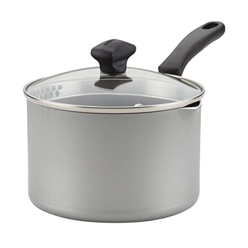 Cookstart DiamondMax Nonstick Straining Saucepan (Silver / 3.2 Quarts)
