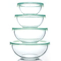 Glass Mixing Bowl with Lids Set of 4 (4 Mixing Bowls with Lids (1-3.7QT) - Clear)