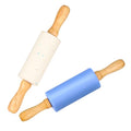 Mini Silicone Rolling Pin for Kids (2 PACK / Blue-White)