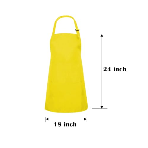 Kids Apron Chef Outfit Costume Toddler Girl Boy Aprons Cooking Baking Painting 5 (Apron / Yellow)