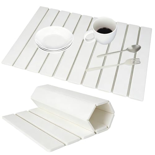 Large Dish Drying Mats for Kitchen Counter (White)
