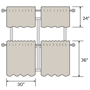 Sage Green Kitchen Tier Curtains Leaf Embroidered (30"W x 36"L (Pack of 2) / 1-sage Green)