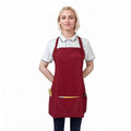 Adjustable Waterproof Aprons with 3 Pockets for Men Women (Red)