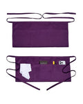 2 Pcs Server Apron with 4 Pocket (Purple)