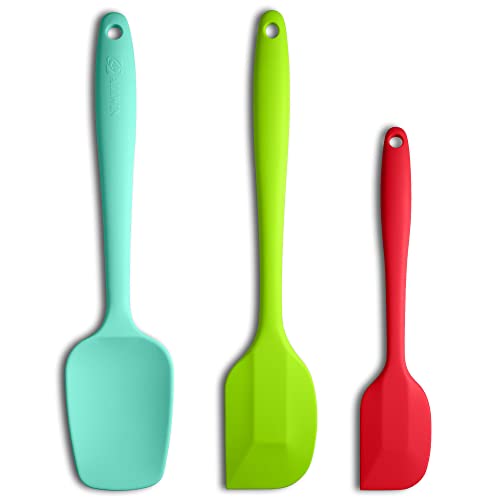 3 Piece Silicone Spatula Set (Red/Green/Aqua Sky)