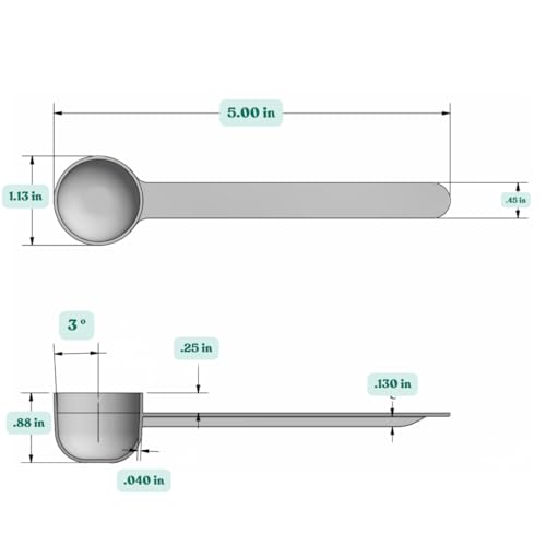 2 Teaspoon (2/3 Tablespoon | 10 mL) Long Handle Rounded Scoop for Coffee, Protein Powder, Pet Food, Spices, Grains, Dry Goods – Food-Grade BPA-Free (Pack of 5) (10 mL | 2 Teaspoon)