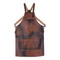 Full Grain Leather & Canvas Apron (Cognac Brown)
