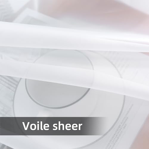 Solid Sheer Rod Pocket Curtain Voile Draperies 2 Panels White Beige Black Grey Coffee 52 Inch Width 18 Inch Long 1 Pair for Kitchen Bedroom Children Living Room Yard (White / 52"W x 18"L (Pack of 2))