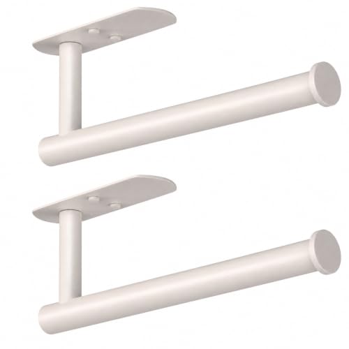 Adhesive Paper Towel Holder Under Cabinet Wall Mount for Kitchen Paper Towel (Brown / 2 Pack)
