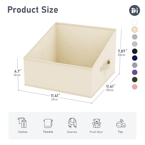 Closet Storage Bins 8 Pack (Beige / 8 Bins 11.4"x11.4"x7.8")