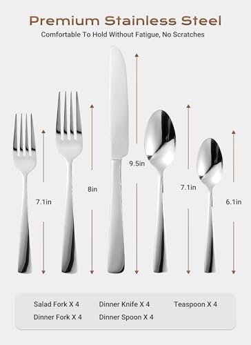 20 Piece Flatware Sets (Silver / 20 Piece)
