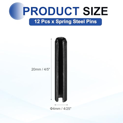 120Pcs Slotted Split Roll Pins 4 (4/25 Inch(4mm) Dia. 4/5 Inch(20mm) Length)