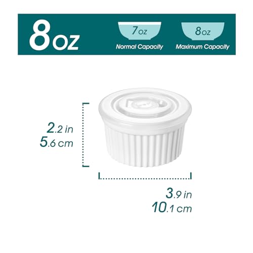 8 oz Ramekins with Lid (White / 8 oz)