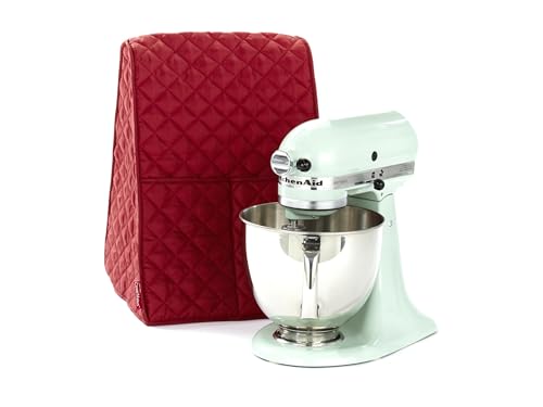 Keepsakes Mixer Cover Dust Protection (Red Quilted Polyester / 12W x 12D x 17H)