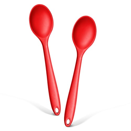 Silicone Cooking Spoon Set of 2 (Red)